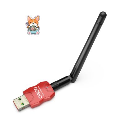 Class 1 Long Range Bluetooth Adapter for PC, QGOO USB Bluetooth Adapter for PC 5.3+EDR, Dongle Receiver Support Windows10/8.1/8/7red-008