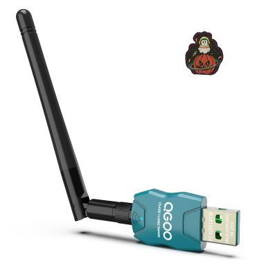 Class 1 Long Range Bluetooth Adapter for PC, QGOO USB Bluetooth Adapter for PC 5.3+EDR, Dongle Receiver Support Windows10/8.1/8/7green-092