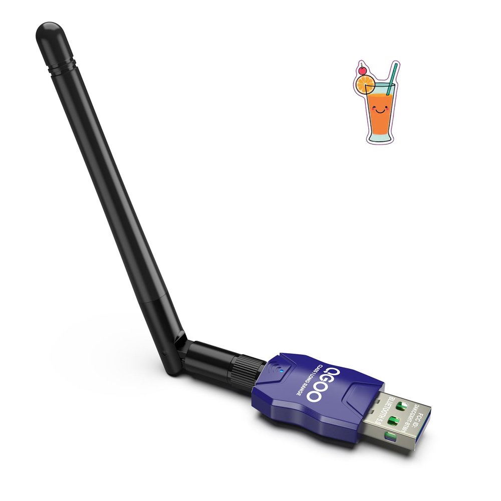 Class 1 Long Range Bluetooth Adapter for PC, QGOO USB Bluetooth Adapter for PC 5.3+EDR, Dongle Receiver Support Windows10/8.1/8/7blue-155