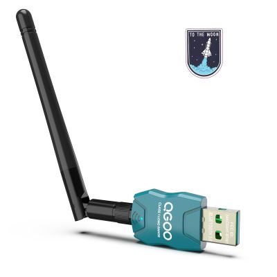 Class 1 Long Range Bluetooth Adapter for PC, QGOO USB Bluetooth Adapter for PC 5.3+EDR, Dongle Receiver Support Windows10/8.1/8/7green-115