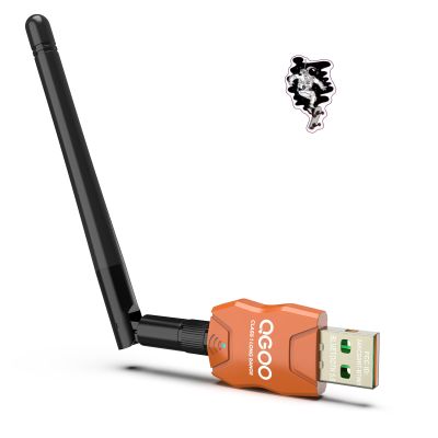 Class 1 Long Range Bluetooth Adapter for PC, QGOO USB Bluetooth Adapter for PC 5.3+EDR, Dongle Receiver Support Windows10/8.1/8/7orange-111