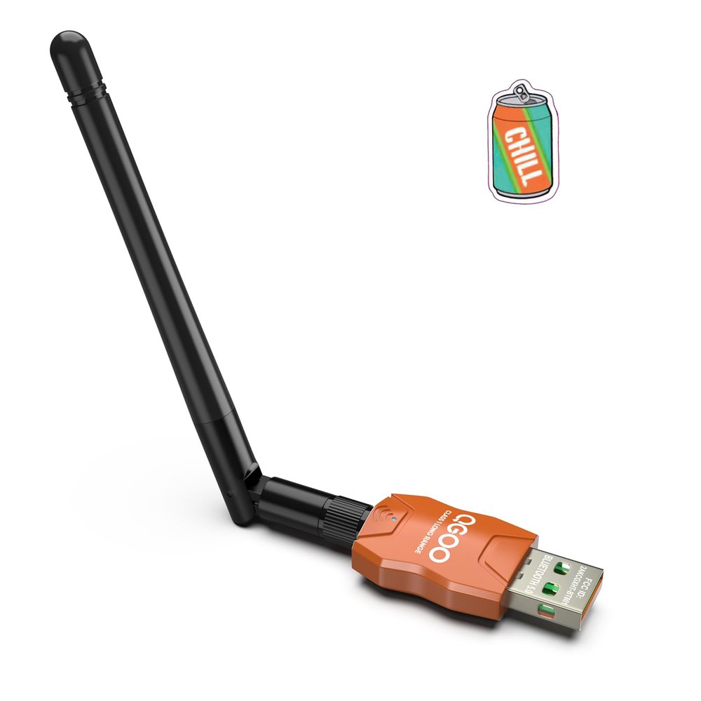 Class 1 Long Range Bluetooth Adapter for PC, QGOO USB Bluetooth Adapter for PC 5.3+EDR, Dongle Receiver Support Windows10/8.1/8/7orange-184