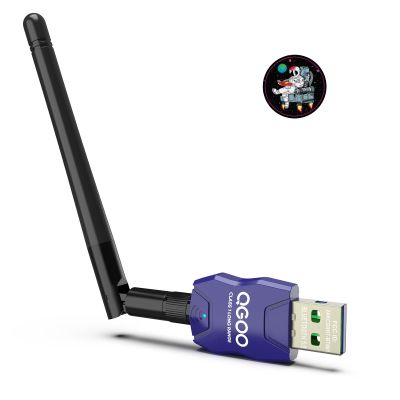 Class 1 Long Range Bluetooth Adapter for PC, QGOO USB Bluetooth Adapter for PC 5.3+EDR, Dongle Receiver Support Windows10/8.1/8/7blue-104