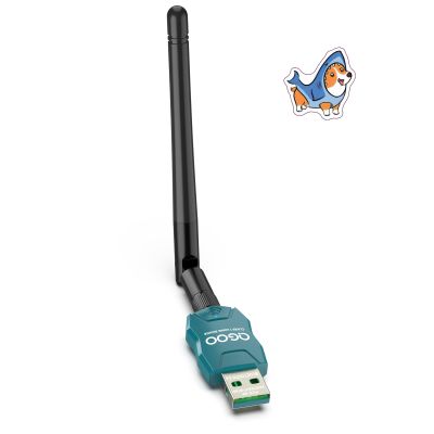 Class 1 Long Range Bluetooth Adapter for PC, QGOO USB Bluetooth Adapter for PC 5.3+EDR, Dongle Receiver Support Windows10/8.1/8/7green-045