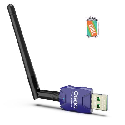 Class 1 Long Range Bluetooth Adapter for PC, QGOO USB Bluetooth Adapter for PC 5.3+EDR, Dongle Receiver Support Windows10/8.1/8/7blue-172