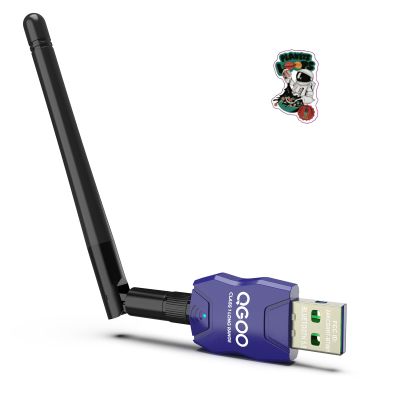 Class 1 Long Range Bluetooth Adapter for PC, QGOO USB Bluetooth Adapter for PC 5.3+EDR, Dongle Receiver Support Windows10/8.1/8/7blue-167
