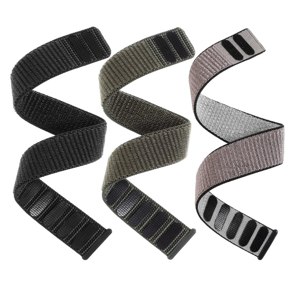 3 Pack Hook and Loop Nylon watchband Compatible with Garmin Fenix 7/Fenix 6/Fenix 5 Band, 22mm Sport Strap for Garmin Fenix 7 Pro/6 Pro/5 Plus/Epix Pro 47mm,Forerunner