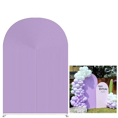 KONPON Purple Ripples Arched Frame Fabric Cover for Birthday Partied Double-Sided Stretchy Chiara Backdrops Arched Wall Stands Covers Arch Backdrop Cover 3x6ft