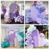 KONPON Purple Ripples Arched Frame Fabric Cover for Birthday Partied Double-Sided Stretchy Chiara Backdrops Arched Wall Stands Covers Arch Backdrop Cover 3x6ft view 4