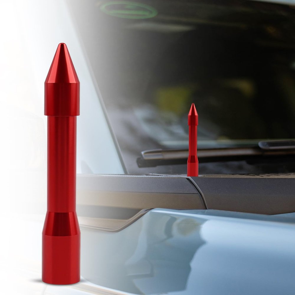 Replacement Antenna for Bronco, Car Radio Antenna 6 Aluminum Compatible with 6th Gen Ford Bronco 2021 2022 2023, Red
