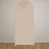 KONPON Beige Ripples Arched Frame Fabric Cover for Birthday Partied Double-Sided Stretchy Chiara Backdrops Arched Wall Stands Covers Arch Backdrop Cover 3x6ft view 2