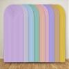 KONPON Beige Ripples Arched Frame Fabric Cover for Birthday Partied Double-Sided Stretchy Chiara Backdrops Arched Wall Stands Covers Arch Backdrop Cover 3x6ft view 3
