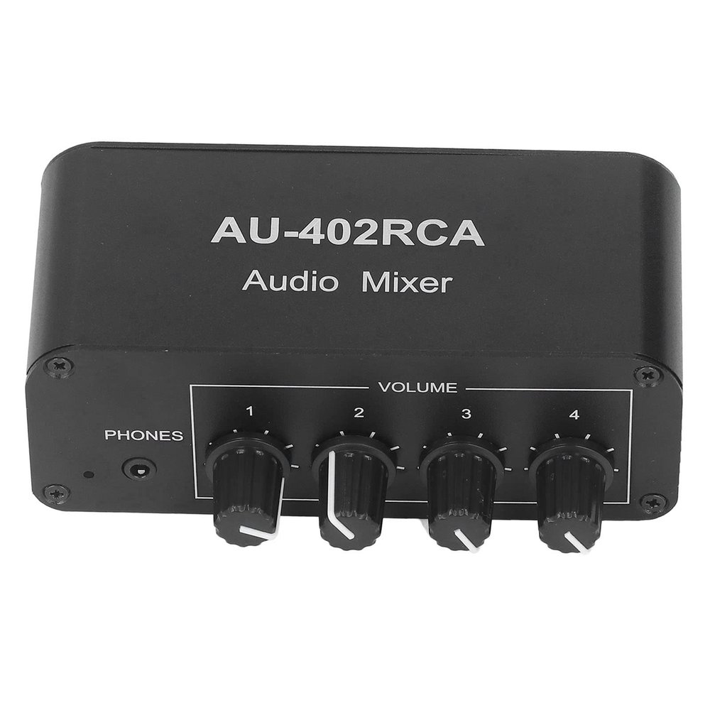 AU-402RCA Audio Switcher, Bidirectional Audio Switcher 4 Way Stereo L R Sound Channel 4 in 2 Out RCA Splitter Selector for DVD Stereo Speaker CD Player
