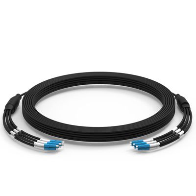 E-link 50Meters 165ft LC to LC Outdoor Armored 6 Core Fiber Patch Cable, 9/125 SM Fiber Optic Cable Single-Mode Fiber Optic Cable Patch Cord Jumper LC-LC Armored Patch Cables LSZH, 5.0mm