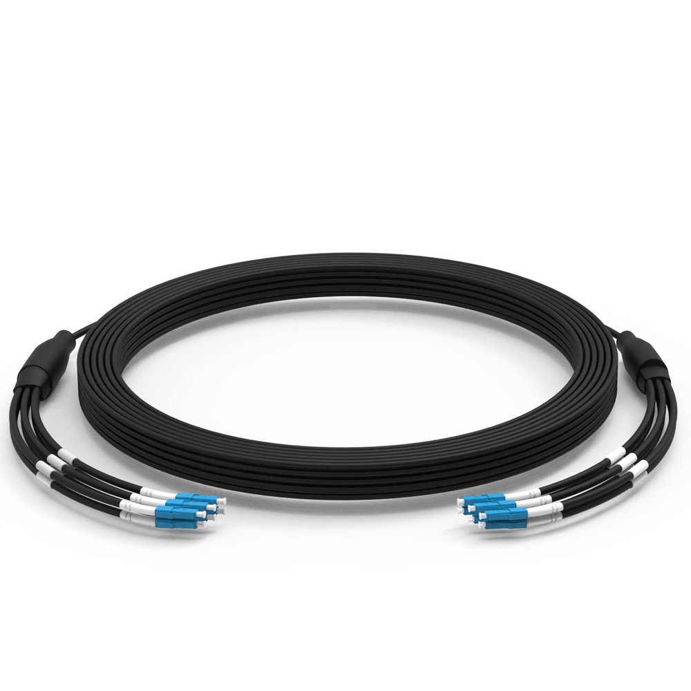 E-link 50Meters 165ft LC to LC Outdoor Armored 6 Core Fiber Patch Cable, 9/125 SM Fiber Optic Cable Single-Mode Fiber Optic Cable Patch Cord Jumper LC-LC Armored Patch Cables LSZH, 5.0mm