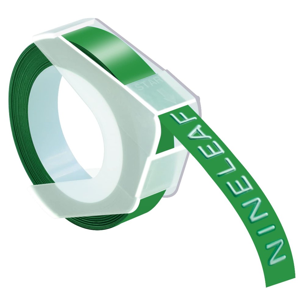 NineLeaf 40 Pack Compatible for Dymo 521203 3D Embossing Label Maker Label Tape 1/2'' 12mm White on Green 3D Plastic Labels for Organizer Xpress Pro, MoTEX E101 E404, Office Mate II