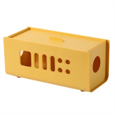 Cable Box Cable Box With cover Rectangular Cable Management Box Household Socket Storage Box Office Cable Management Device Suitable for Hidden Wires and Power Strips Cable Management Box ( Color : Ye