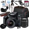 Canon EOS Rebel T100 DSLR Camera w/EF-S 18-55mm F/3.5-5.6 Zoom Lens + 32GB Memory + Case + Tripod + Filters (20pc Bundle) (Renewed) view 1
