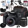 Canon EOS 2000D (Rebel T7) DSLR Camera w/EF-S 18-55mm F/3.5-5.6 Zoom is II Lens + 32GB Memory + Case + Tripod (20pc Bundle) (Renewed) view 1