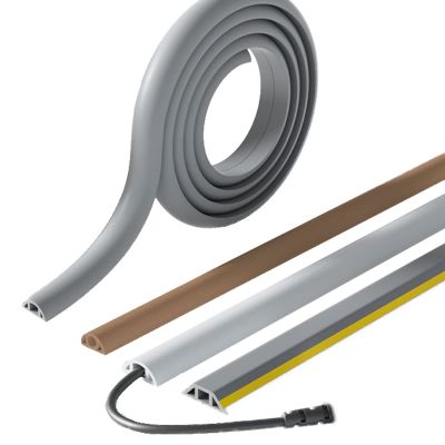 16.4ft Cord Cover Floor, Overfloor Cord Protector, Floor Cable Cover Adhesive Cord Management, Cable Grip, Cord Concealer, Cable Hider Raceway, Extension Cord Cover Prevent Cable Trips & Protect Wires