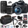 Canon EOS Rebel T7 DSLR Camera w/EF-S 18-55mm F/3.5-5.6 is II Zoom + 75-300mm F/4-5.6 III + 64GB + Case+ Steady Grip Pod + Filters + Remote + 2X Batteries + More (30pc Bundle) (Renewed) view 1
