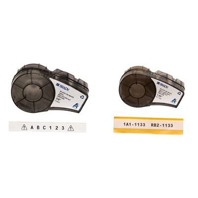 Brady Authentic (M21-375-595-WT) All-Weather Vinyl Label & Authentic (M21-1500-427) Self-Laminating Wire Wrap