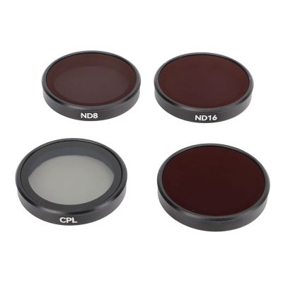 4PCS ND Filter Set for 3, CPL ND8 ND16 ND32 Optical Glass Multi Layer Coated Aluminum Alloy Frame Filter for Action Camera