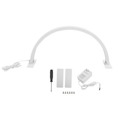 25W -Shaped LED Beauty Desk Lamp, 3000K-6500K Adjustable Brightness, Unique Design, Essential Tool for Eyelash Extensions, Eyebrow ing, and Nail Art (White)