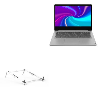 BoxWave Stand and Mount Compatible with Lenovo IdeaPad 3 14ITL05 (14 in) - Pocket Aluminum Stand 3-in-1, Portable Multi Angle Viewing Riser - Metallic Silver