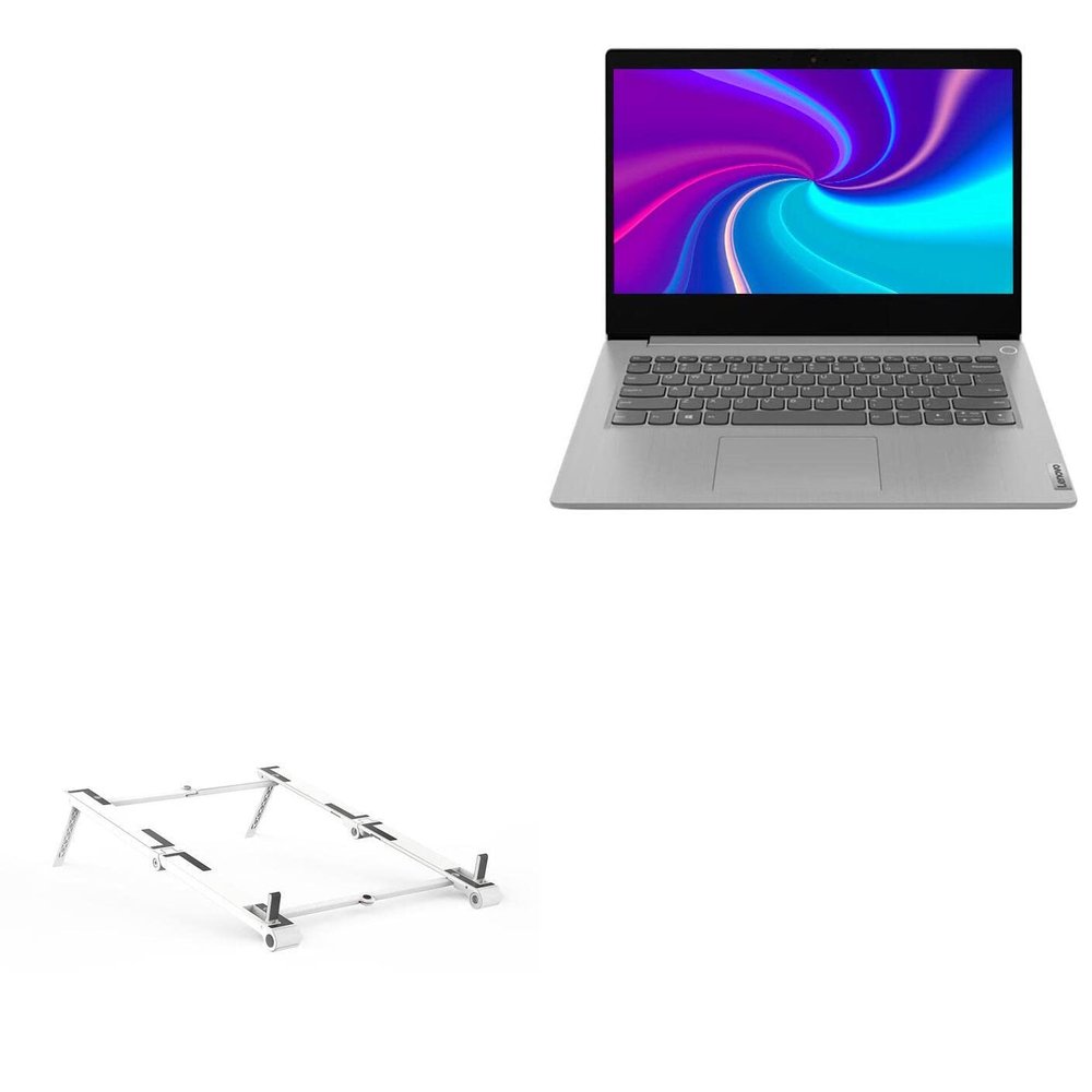 BoxWave Stand and Mount Compatible with Lenovo IdeaPad 3 14ITL05 (14 in) - Pocket Aluminum Stand 3-in-1, Portable Multi Angle Viewing Riser - Metallic Silver