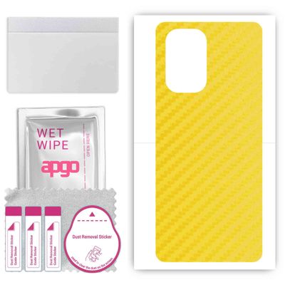apgo Protective Skin Sticker for The Back Compatible with Xiaomi Mi 11X, Wrap Film, Foil, Vinyl - Pattern Carbon Yellow