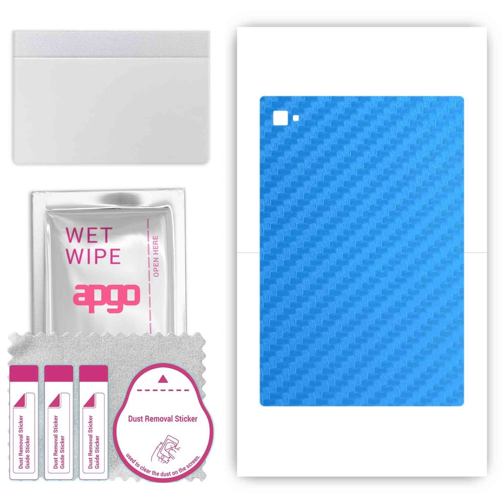 apgo Protective Skin Sticker for The Back Compatible with Ulefone Tab A7, Wrap Film, Foil, Vinyl - Pattern Carbon Blue