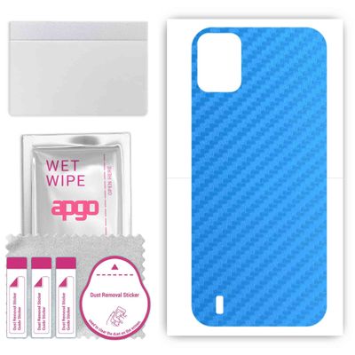 apgo Protective Skin Sticker for The Back Compatible with Doogee X93, Wrap Film, Foil, Vinyl - Pattern Carbon Blue