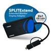 OREI SplitExtend HDMI Splitter Extended Display for Dual Monitor - Multi-Monitor Display 3 Separate Screens - USB A & USB-C Adapter to HDMI 2.0, 4K@30Hz Output 1, 1080p Output 2 for Windows, Mac OS G view 4