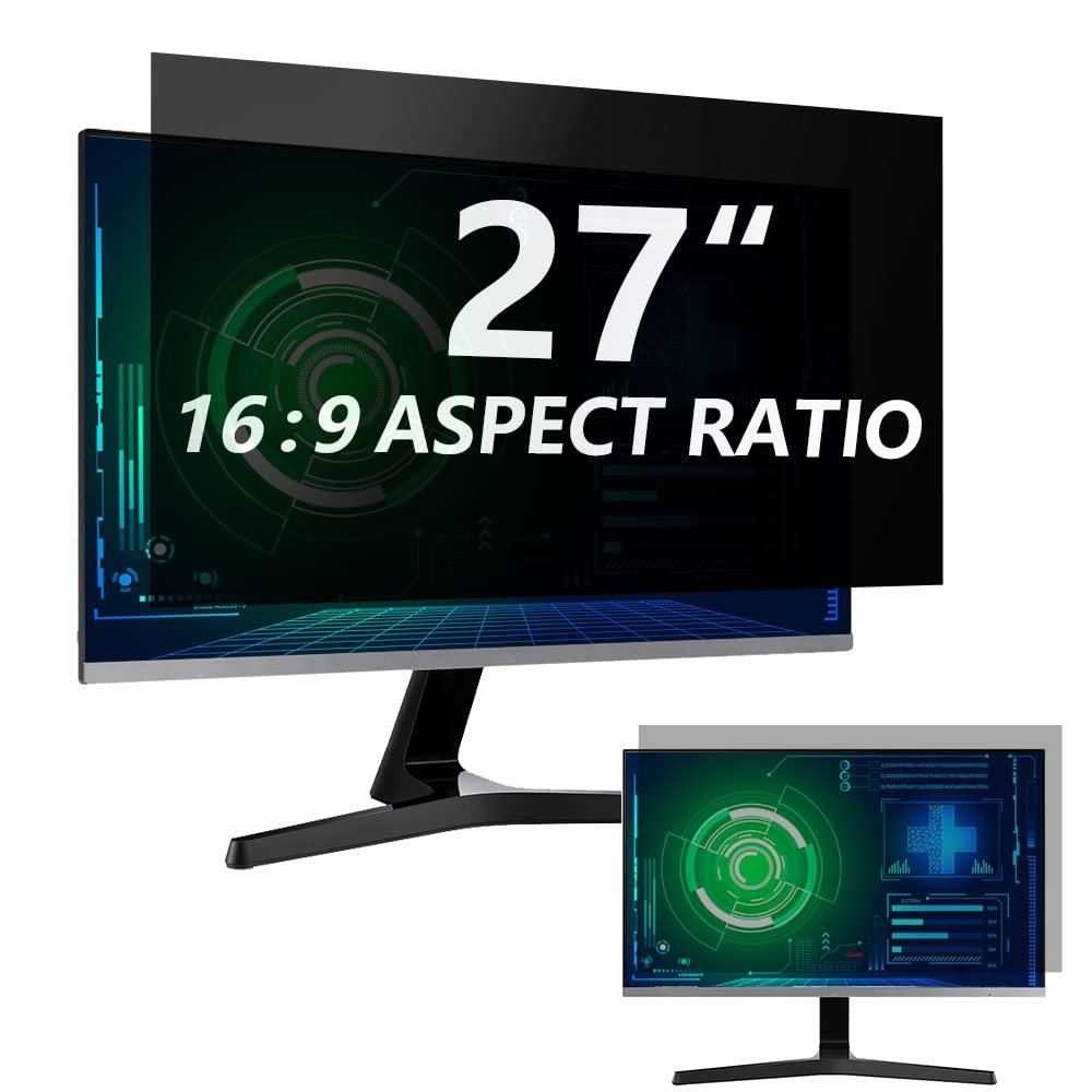 [3 Pack] Computer Privacy Screen 27 Inch for 16:9 Widescreen Monitor, Removable Eye Protection Anti Glare Blue Light Computer Screen Privacy Shield, Data Confidentiality Shield Privacy Screen 27 in