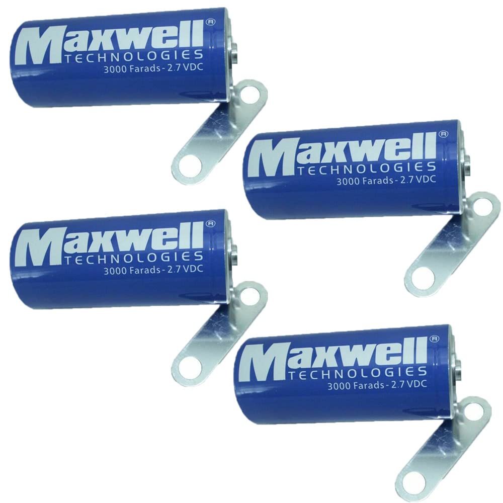 BALOLO (4-Pack) Supercapacitor Capacitor2.7V 3000F for Maxwell Supercapacitor Car Auto Power Supply BCAP3000 Solar Energy Storage UPS Supply Power Tools Motor Starting