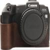 R8 Case, BolinUS Handmade Genuine Real Leather Half Camera Case Bag Cover for Canon Eos R8 RP Camera With Hand Strap (Coffee) view 1