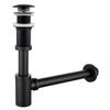 RANDOM Black Brass Bottle P Trap Contemporary Round Bottle P-Trap 1 1/4 with Pop Up Drain Without Overflow Matte Black 83888MBS. view 1