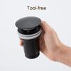 RANDOM Black Brass Bottle P Trap Contemporary Round Bottle P-Trap 1 1/4 with Pop Up Drain Without Overflow Matte Black 83888MBS. view 4