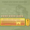 Yunseity Keyboard and Mouse Combo, Ergonomic Retro Full Size Round Retro Punk Keyboard with 3 DPI Adjustable Gaming Mouse for Laptop, Desktop, PC, Computer (Mixed Color Yellow) view 4