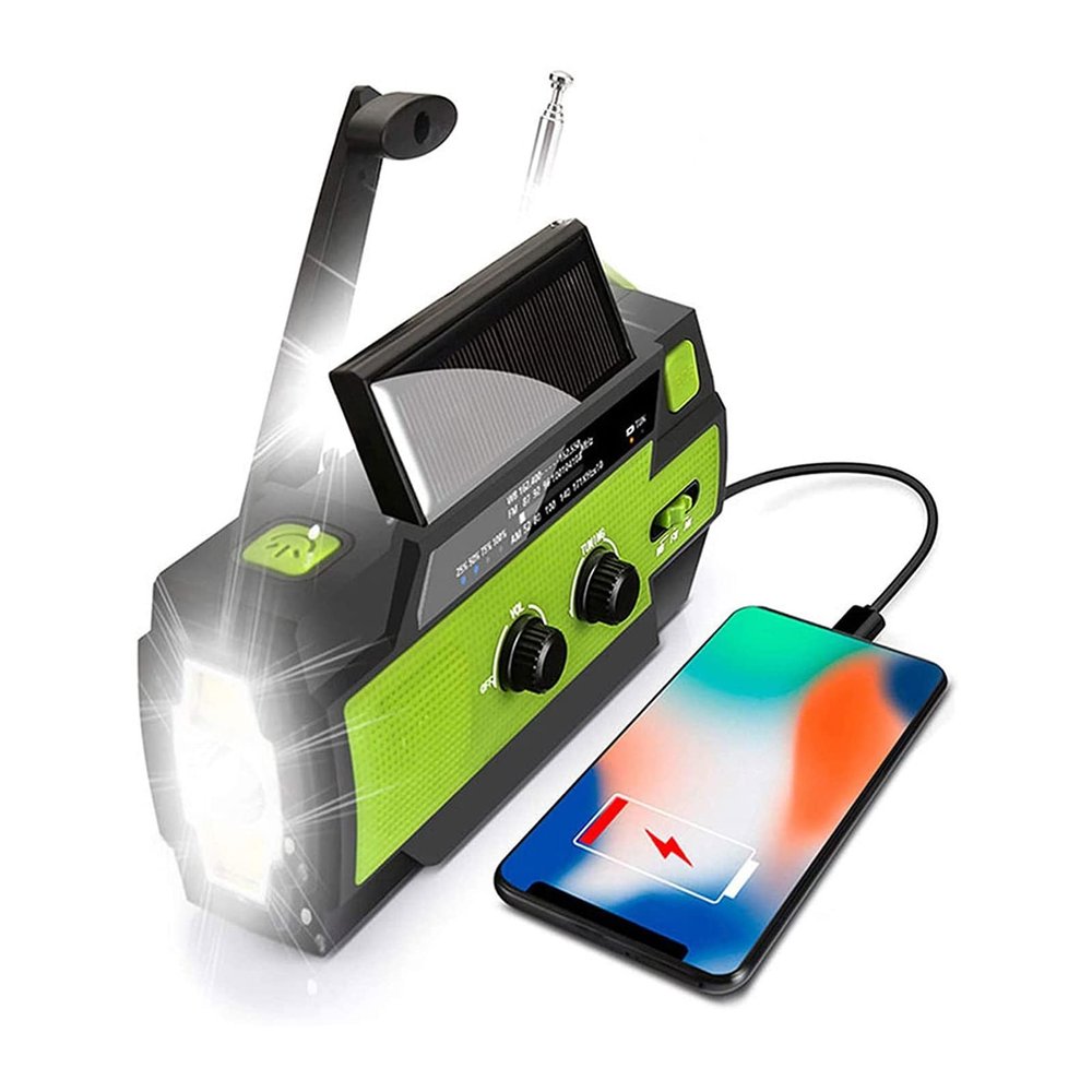 4000mAh Weather Radio Portable Emergency Radio with 3 Ways Powered AM/FM/NOAA Weather Alert Portable Radio with SOS Alarm Flashlight Reading Lamp and Cellphone Charger