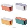 Cable Management Box Cable Management Storage Box with Cover Hollowed Out Plastic Charger Socket Adapter Power Cord Box Suitable for Hiding Cables and Power Sockets Cable Cords Organizer Boxes view 2