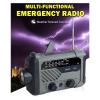 Emergency-Radio Hand Crank Solar Portable Weather Radios AM/FM LED Display LED Flashlight Alarm Clock SOS Alarm 2000 mAh view 4