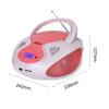 Portable CD Player Boombox with Radio 3.5mm AUX Input Headphone Jack Remote Control Learning Machine LCD Screen Prenatal Education Machine (Color : Gold) (Pink) view 2