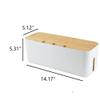 Sourcemall Cable Management Box| Power Stripe Organizer|Cord Organizer Box| Hide and Conceal Power Strips and Electrical Cords from TVs, Computers, and Desks| Keep Pets Safe (White Large) view 3