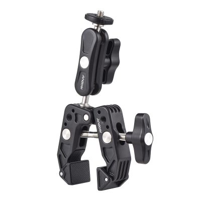 Andoer Super Clamp Mount Camera Mount Flexible Monitor Mount with Dual 360 Rotatable Ball Head 1/4 Inch & 3/8 Inch Threads Replacement for GoPro Hero 11/10/9/8 DSLR Cameras Smartphone