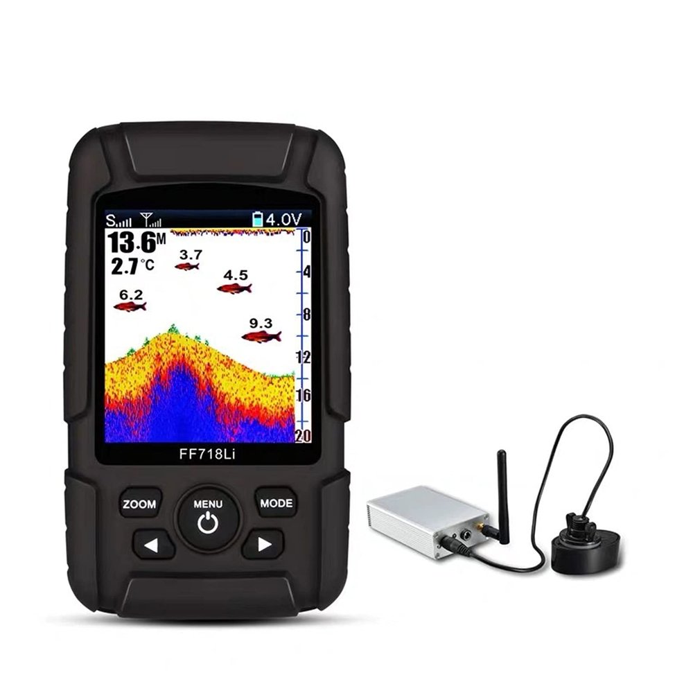 Fish Finders Depth Finders 300 m Wireless Fish Finder Sonar HD Detector Remotely Detect Outdoor Products for Boat Kayak Sea Fishing (Size : FF718Li-WL)