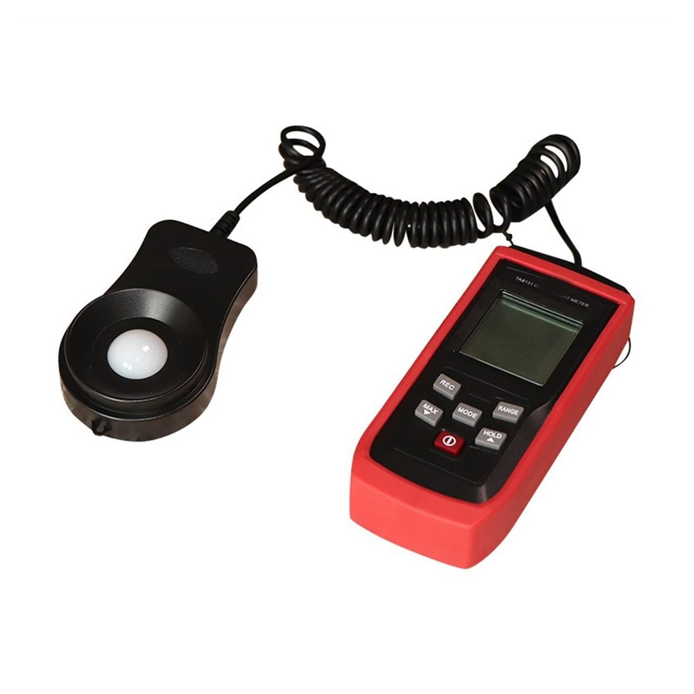 Digital Illuminometer Flexible Spring Probe Design Light Meter FC/LUX 0-200000lux MAX MIN Data Hold TA8131 Lumu Light Meter (Color : 2 Size : TA8131)