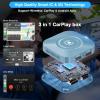 3 in 1 Wireless Carplay Adapter with YouTube and More, 2025 Carplay Ai Box to Miracast Plug and Play, Android Auto Wireless Adapter for OEM Wired CarPlay Cars from 2016 view 3