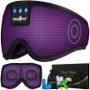 MUSICOZY 3D Sleep Headphones Mask Sleeping Headphones for Side Sleepers Eye Mask, Wireless Bluetooth Headband Headphones Cool Gadgets Unique Gifts(Purple) view 1